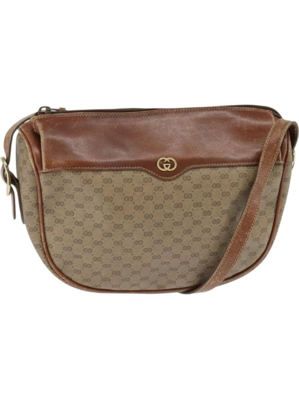 GUCCI Micro GG Supreme Shoulder Bag PVC Beige Gold 001 984 4001